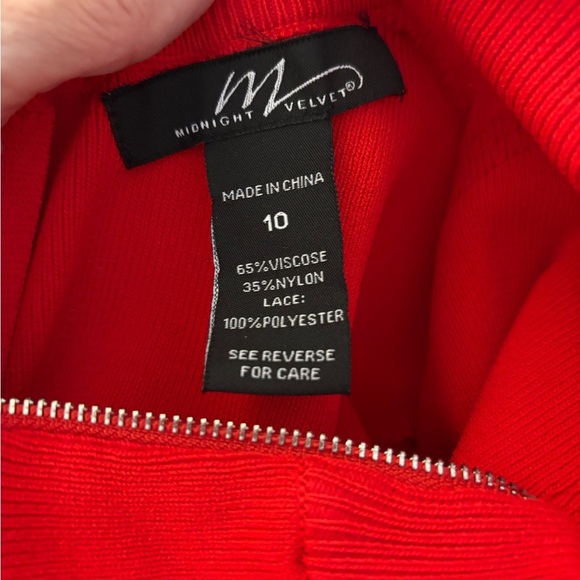 Midnight Velvet Red Sequin Knit  Dress Sz 10 - Picture 9 of 9